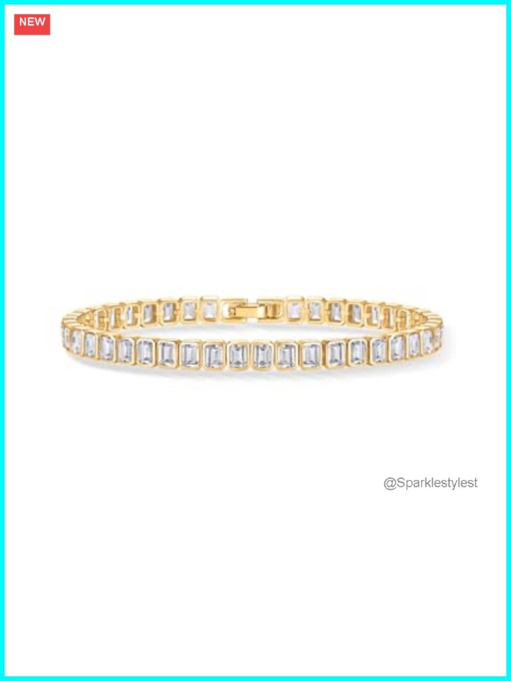 14K Gold Plated Tennis Bracelet Bezel Set CZ 6.5 Inch